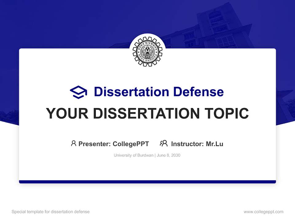 University of Burdwan Graduation Thesis Defense PPT Template4:3 ratio PPT effect preview image7