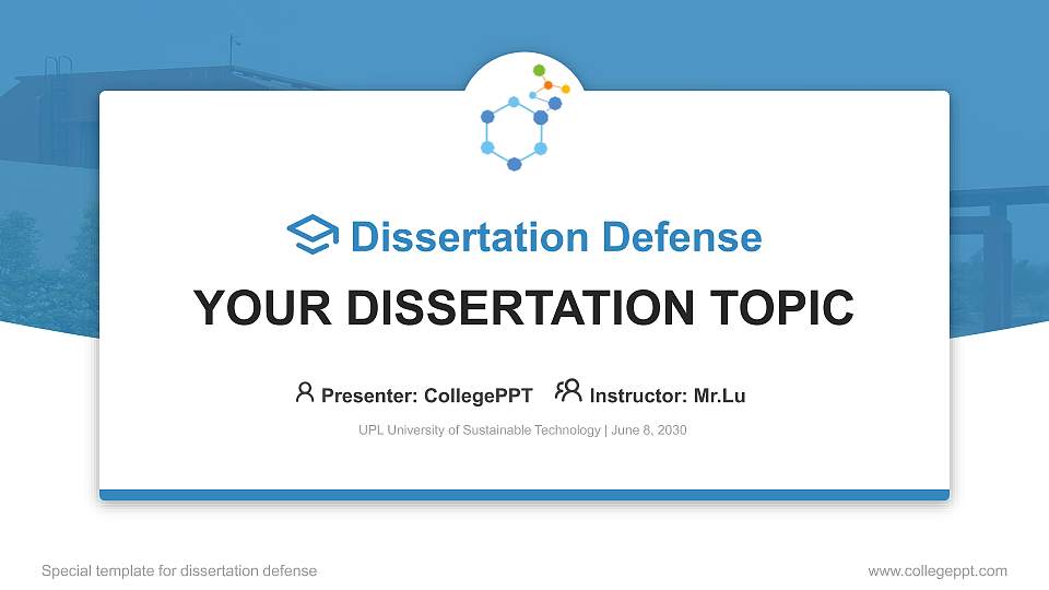 UPL University of Sustainable Technology Graduation Thesis Defense PPT Template16:9 ratio PPT effect preview image