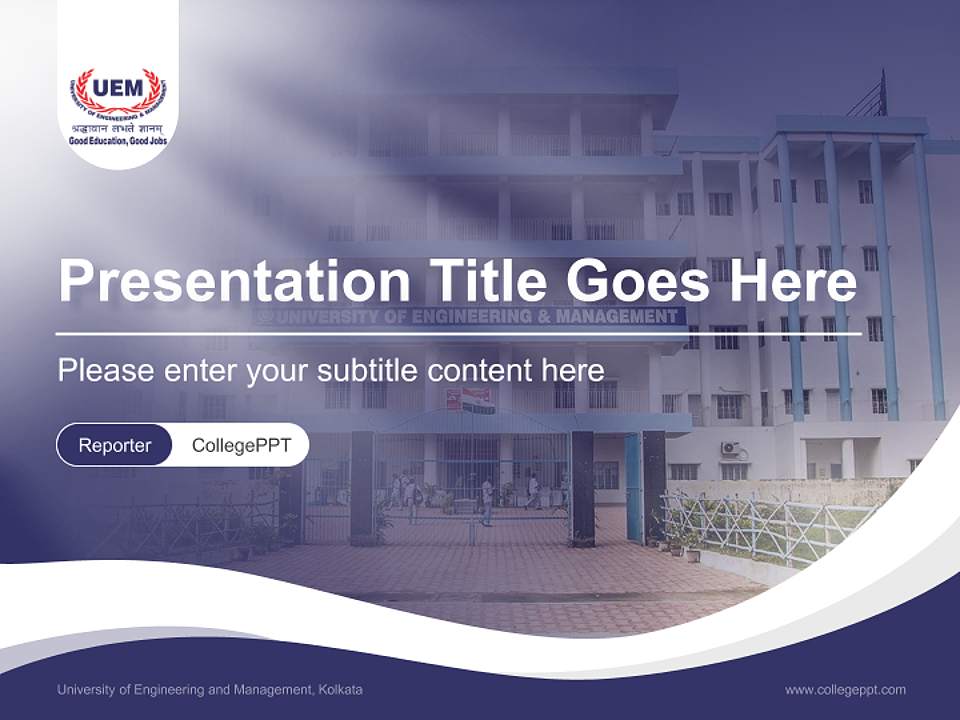 University of Engineering and Management, Kolkata Lecture Sharing and Networking Event PPT Template4:3 ratio PPT effect preview image4