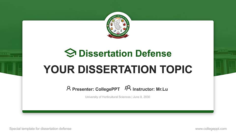 University of Horticultural Sciences Graduation Thesis Defense PPT Template16:9 ratio PPT effect preview image
