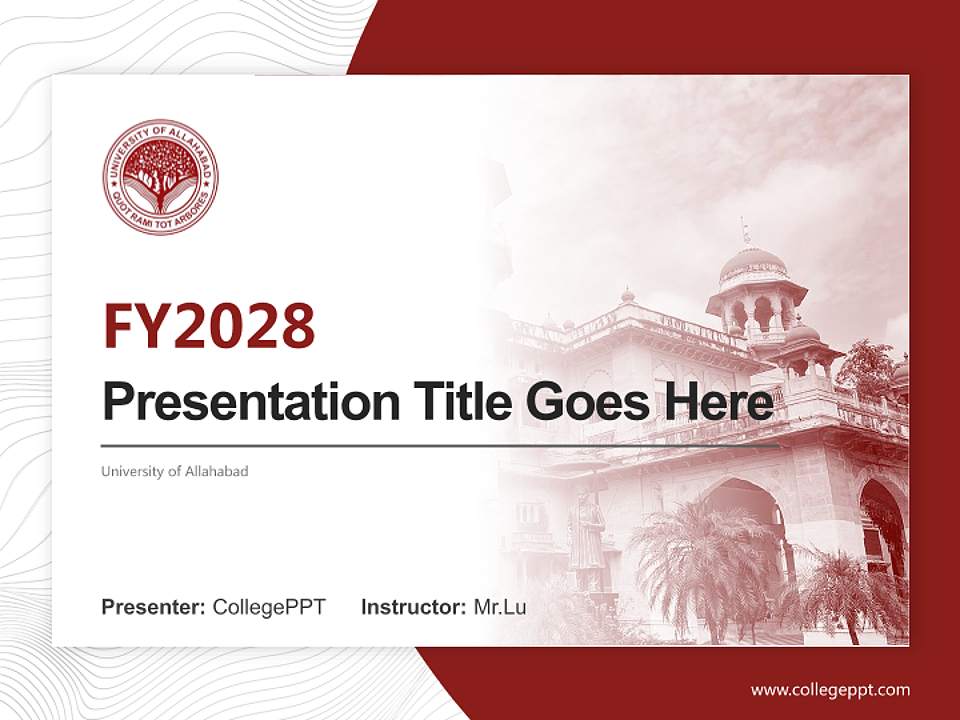 University of Allahabad Academic Presentation/Research Findings Report PPT Template4:3 ratio PPT effect preview image5