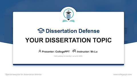 Vidhyadeep University Graduation Thesis Defense PPT Template