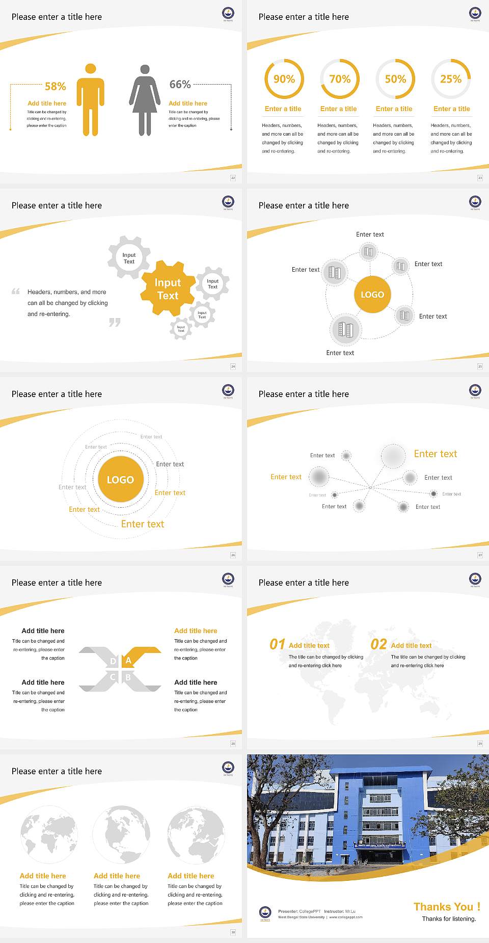 West Bengal State University Course/Courseware Creation PPT Template4:3 ratio PPT effect preview image4