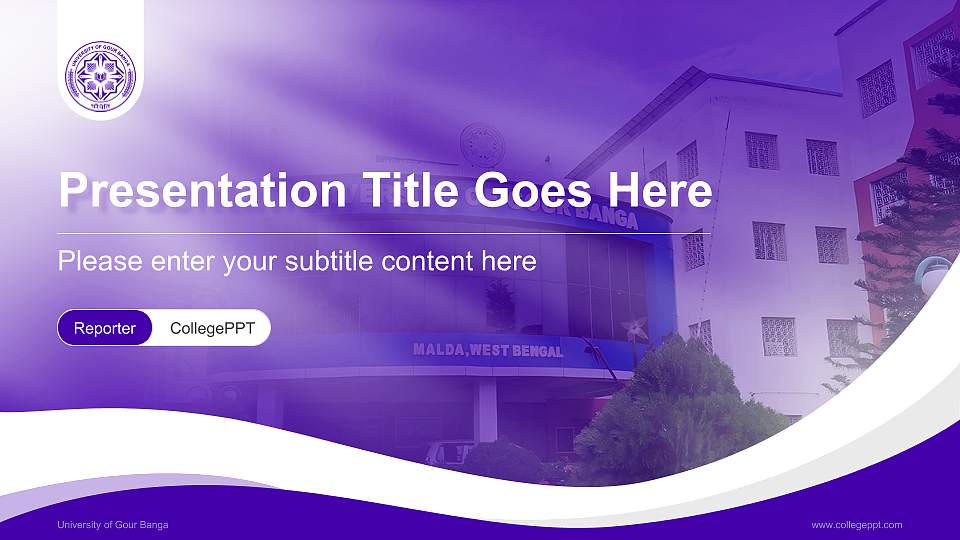 University of Gour Banga Lecture Sharing and Networking Event PPT Template16:9 ratio PPT effect preview image