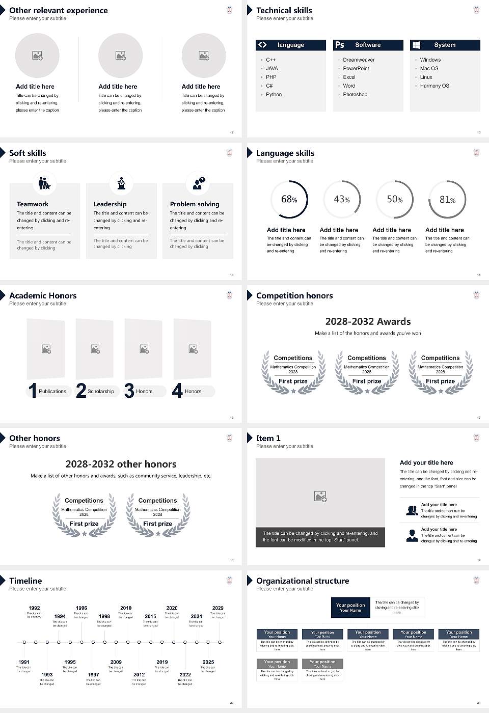 Vinayaka Mission ‘s Research Foundation Resume PPT Template16:9 ratio PPT effect preview image3