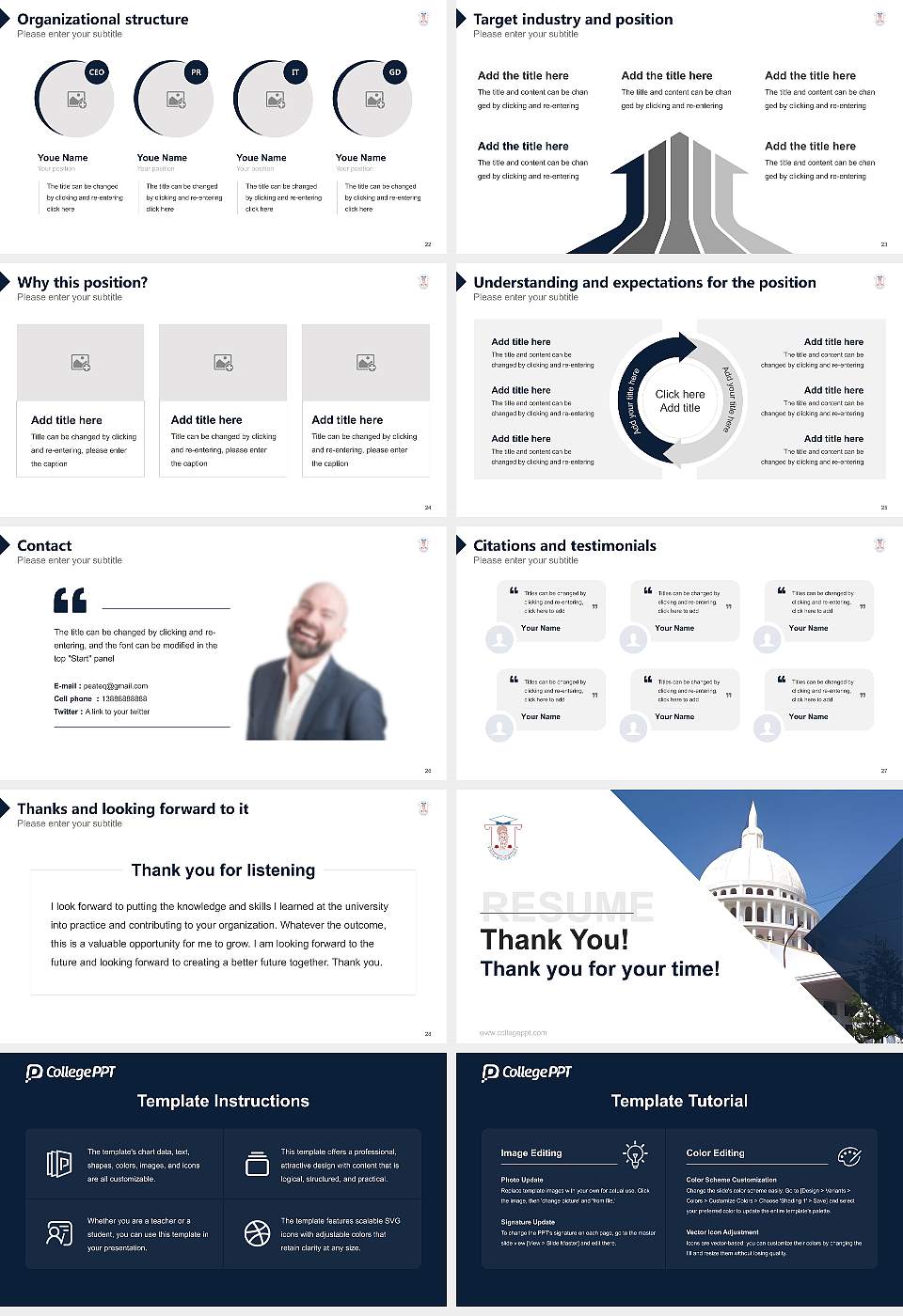 Vinayaka Mission ‘s Research Foundation Resume PPT Template16:9 ratio PPT effect preview image4