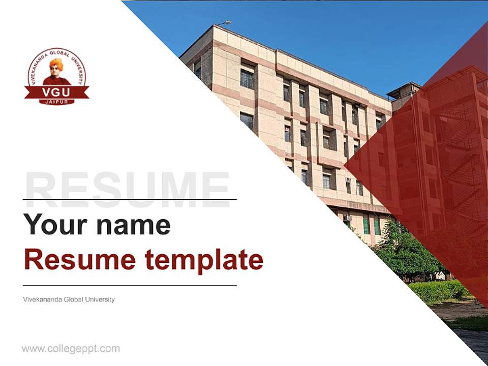 Vivekananda Global University Resume PPT Template4:3 ratio PPT effect preview image5