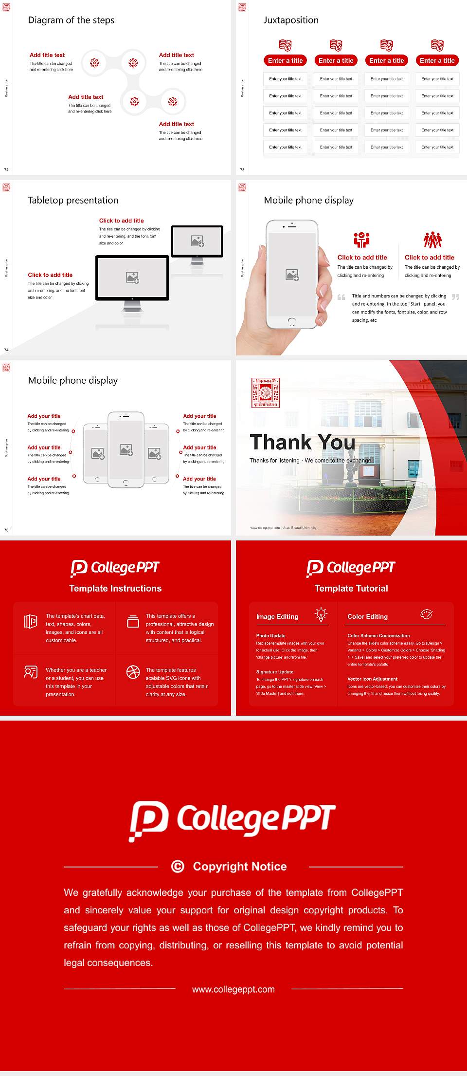 Visva-Bharati University Competition/Entrepreneurship Contest PPT Template4:3 ratio PPT effect preview image9