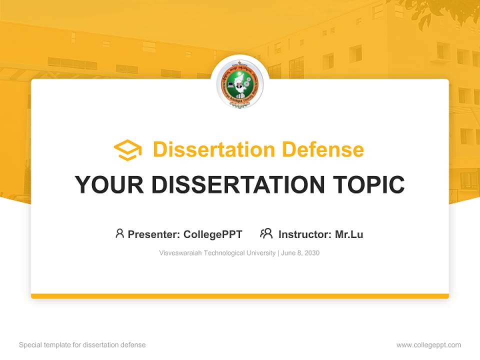 Visveswaraiah Technological University Graduation Thesis Defense PPT Template4:3 ratio PPT effect preview image7