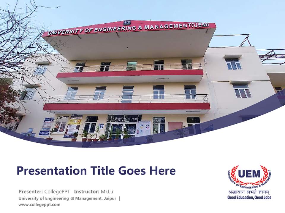 University of Engineering & Management, Jaipur Course/Courseware Creation PPT Template4:3 ratio PPT effect preview image5