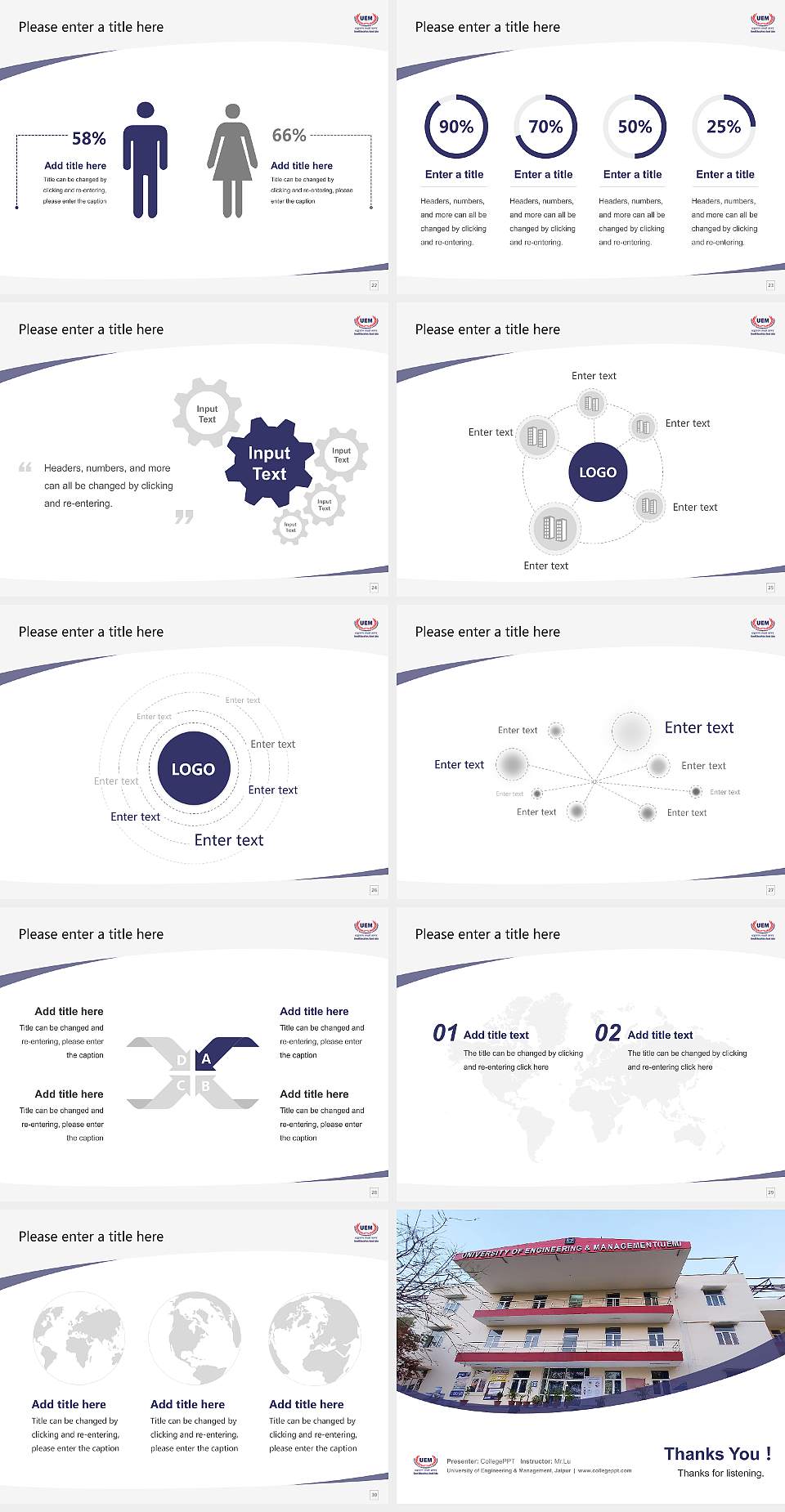 University of Engineering & Management, Jaipur Course/Courseware Creation PPT Template4:3 ratio PPT effect preview image4