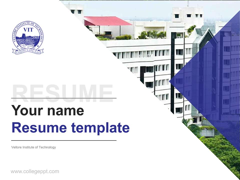 Vellore Institute of Technology Resume PPT Template4:3 ratio PPT effect preview image5