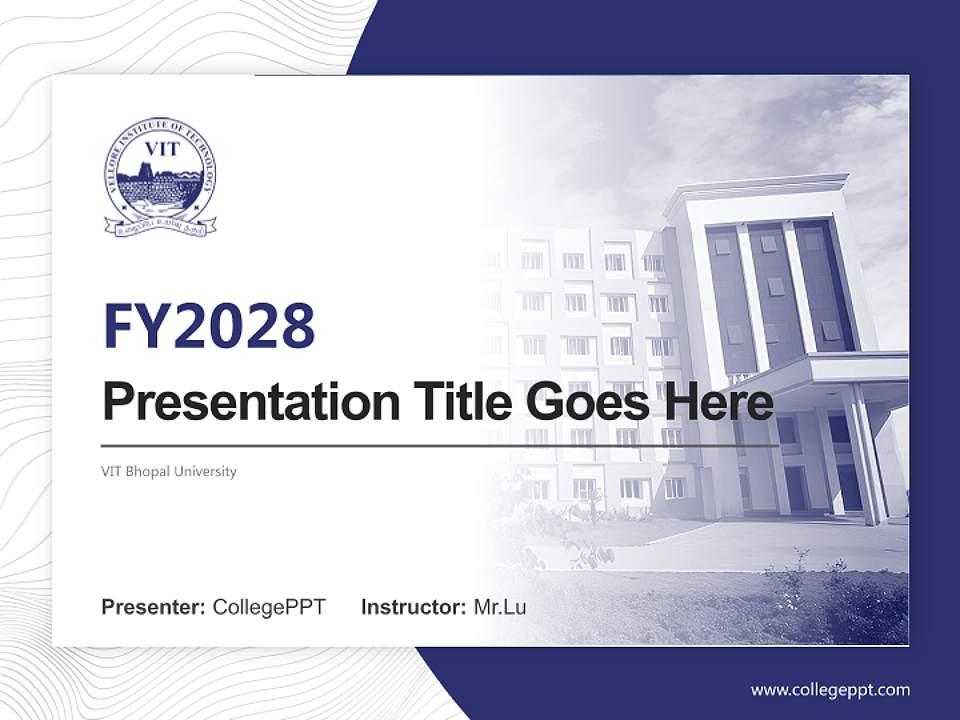 VIT Bhopal University Academic Presentation/Research Findings Report PPT Template4:3 ratio PPT effect preview image5