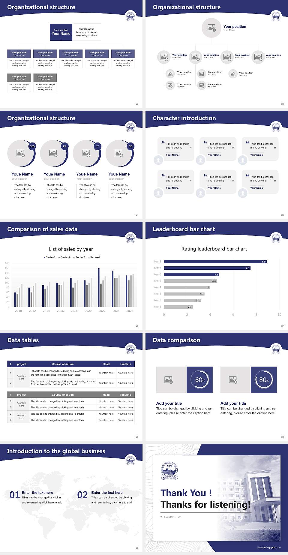 VIT Bhopal University Academic Presentation/Research Findings Report PPT Template4:3 ratio PPT effect preview image4