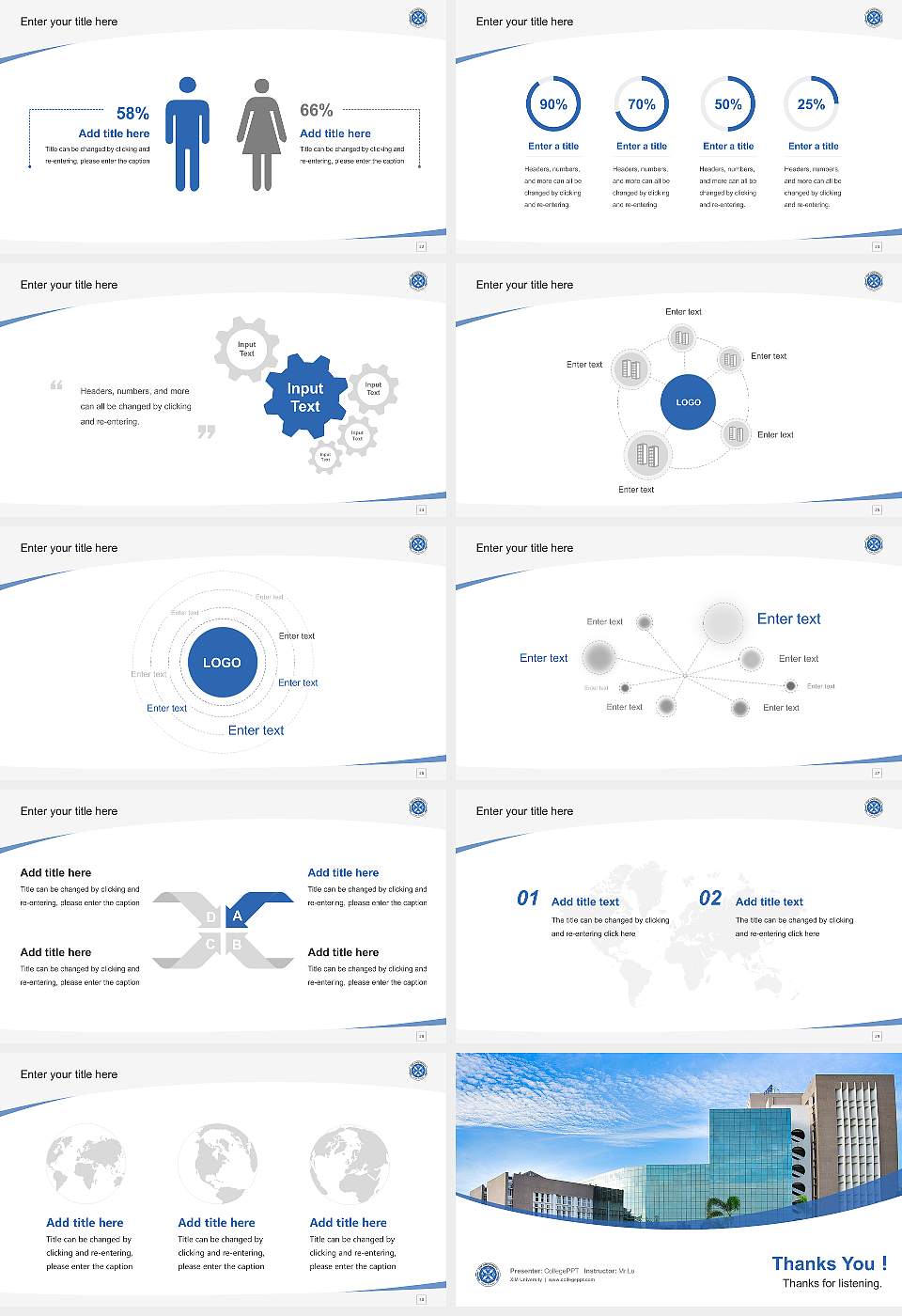 XIM University Course/Courseware Creation PPT Template16:9 ratio PPT effect preview image4