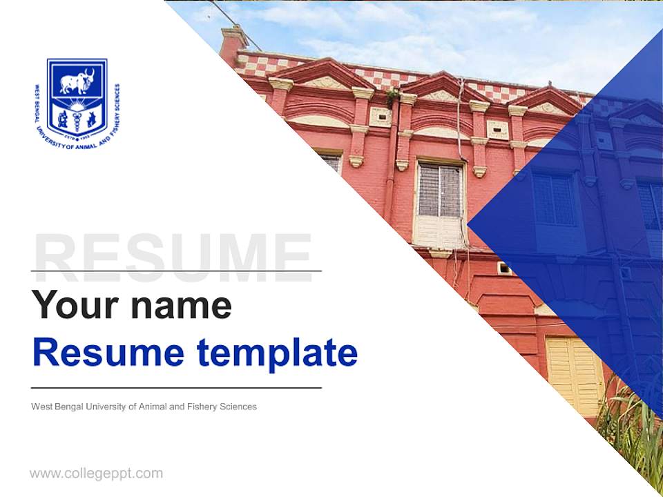 West Bengal University of Animal and Fishery Sciences Resume PPT Template4:3 ratio PPT effect preview image5