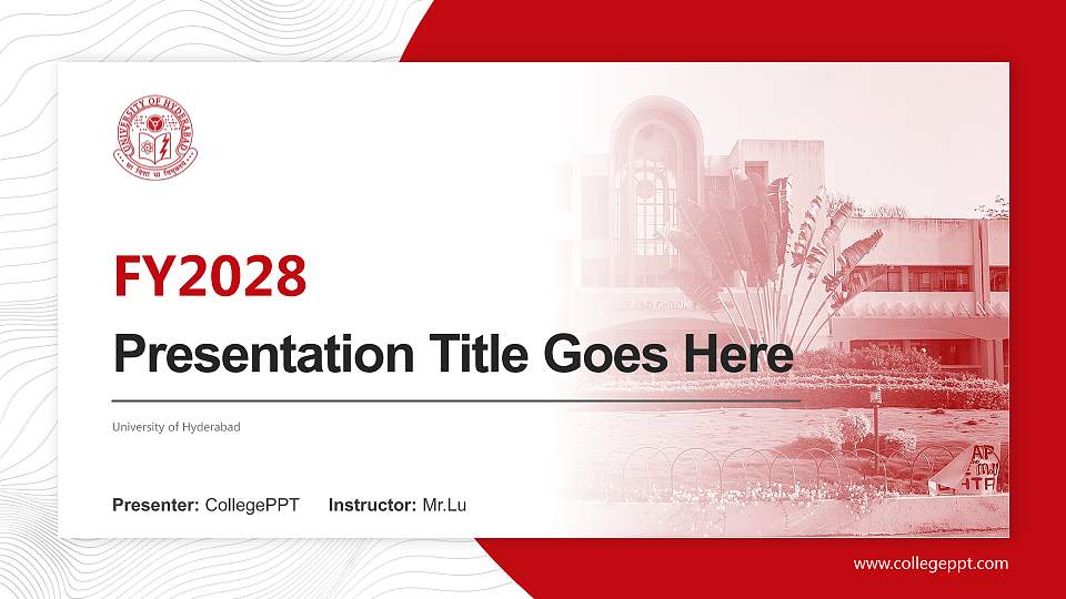 University of Hyderabad Academic Presentation/Research Findings Report PPT Template16:9 ratio PPT effect preview image