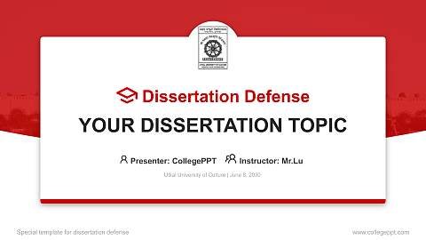 Utkal University of Culture Graduation Thesis Defense PPT Template