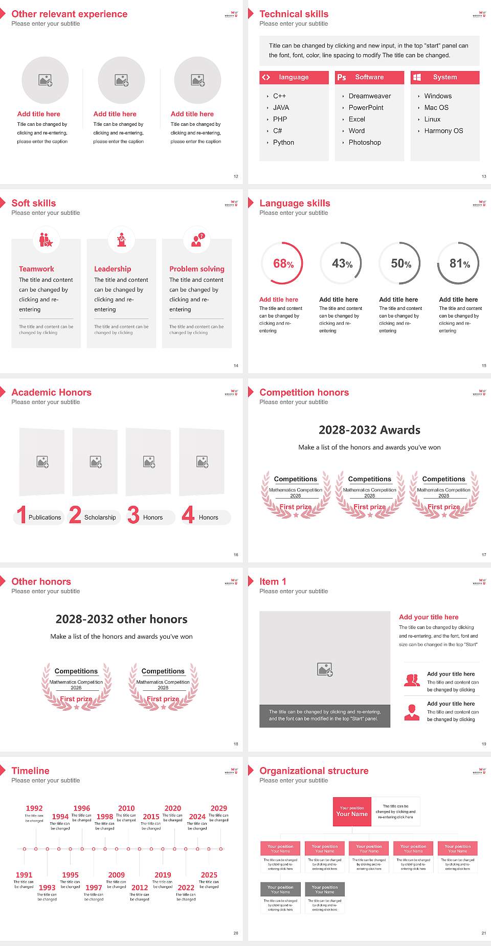 Woxsen University Resume PPT Template4:3 ratio PPT effect preview image3