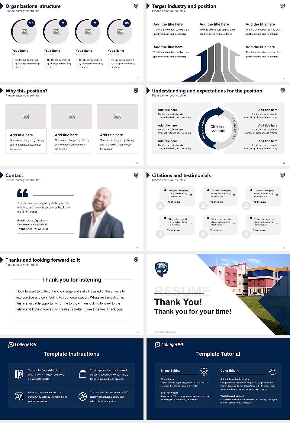 Vikrant University Resume PPT Template16:9 ratio PPT effect preview image4