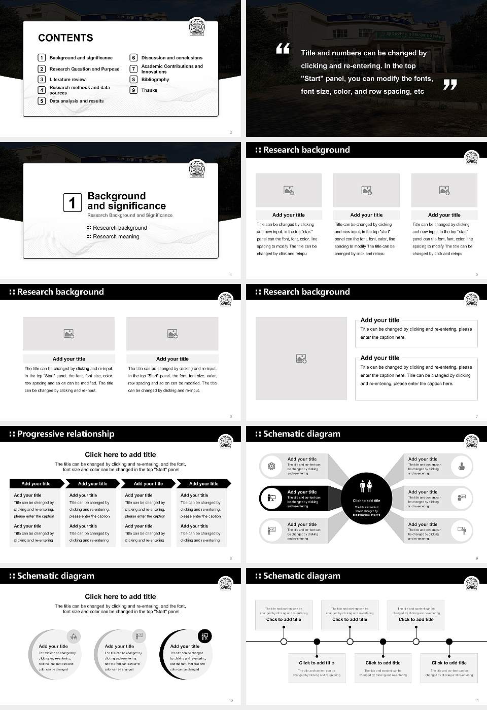 Utkal University Graduation Thesis Defense PPT Template16:9 ratio PPT effect preview image2