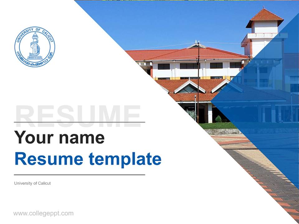University of Calicut Resume PPT Template4:3 ratio PPT effect preview image5