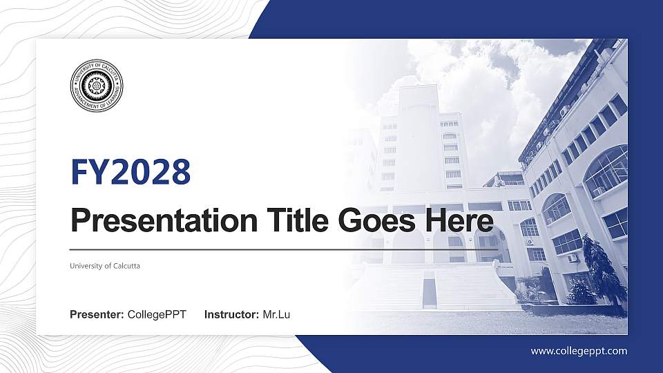 University of Calcutta Academic Presentation/Research Findings Report PPT Template16:9 ratio PPT effect preview image