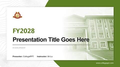 University of Kashmir Academic Presentation/Research Findings Report PPT Template