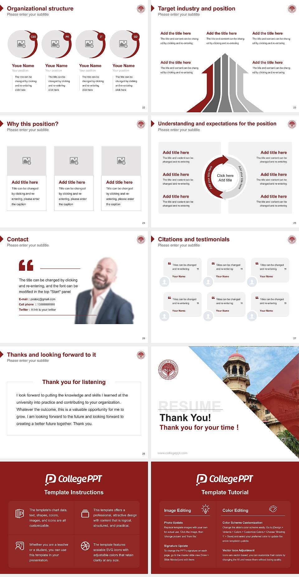 University of Allahabad Resume PPT Template4:3 ratio PPT effect preview image4