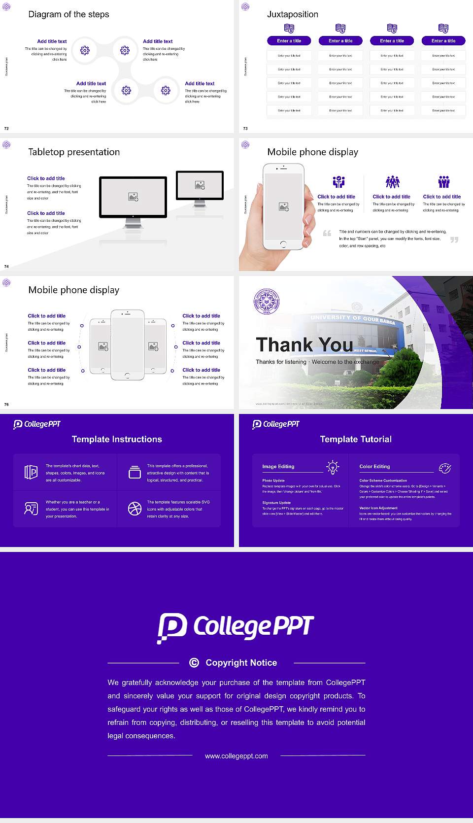 University of Gour Banga Competition/Entrepreneurship Contest PPT Template16:9 ratio PPT effect preview image9