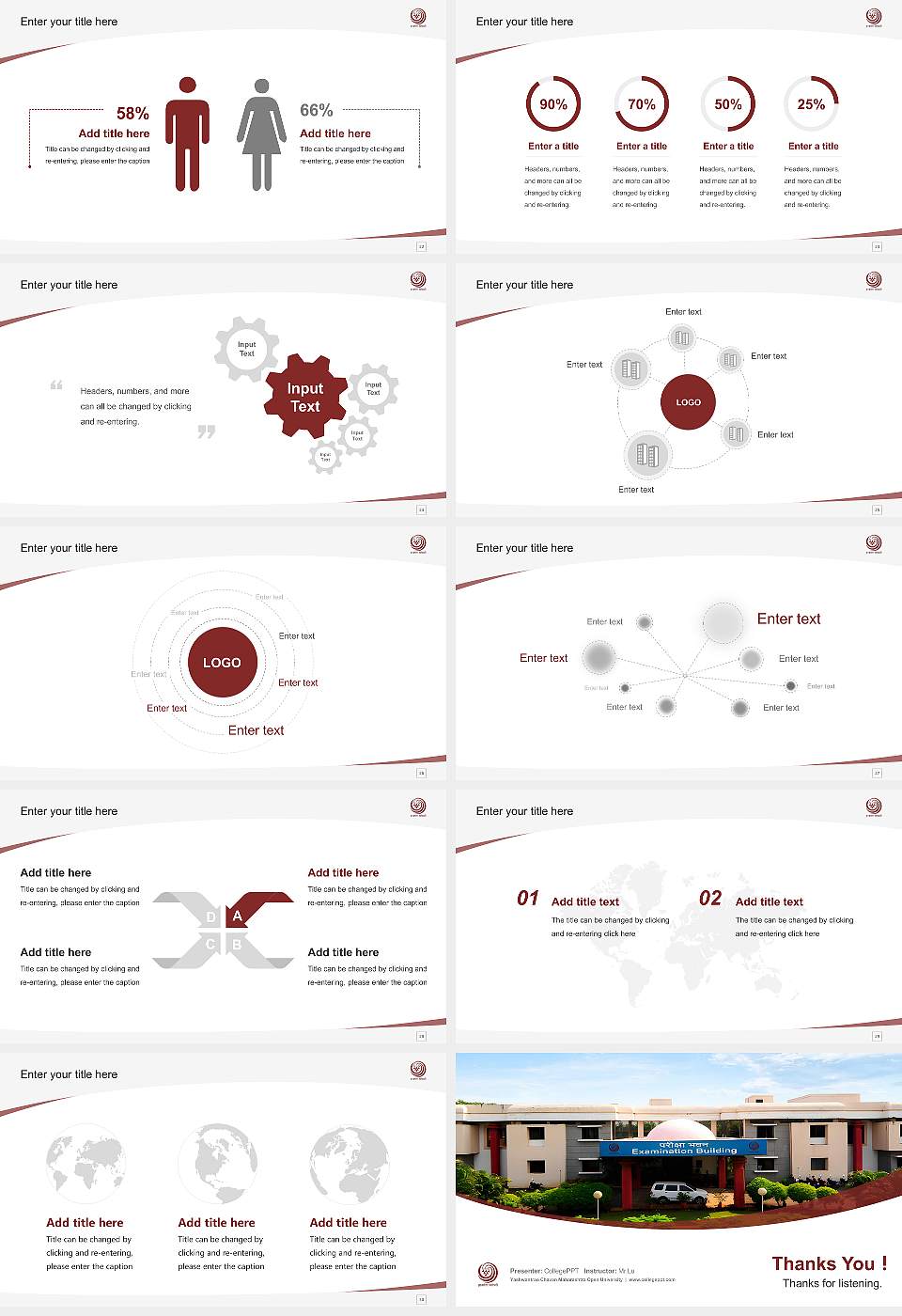 Yashwantrao Chavan Maharashtra Open University Course/Courseware Creation PPT Template16:9 ratio PPT effect preview image4