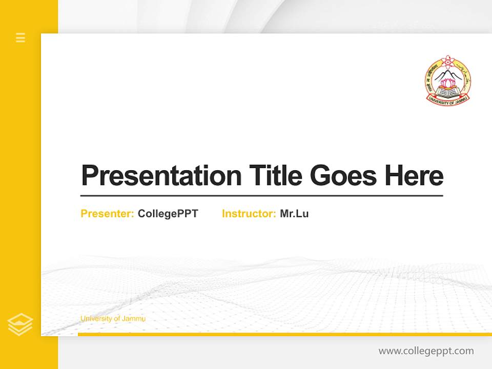 University of Jammu Thesis Proposal/Graduation Defense PPT Template4:3 ratio PPT effect preview image5