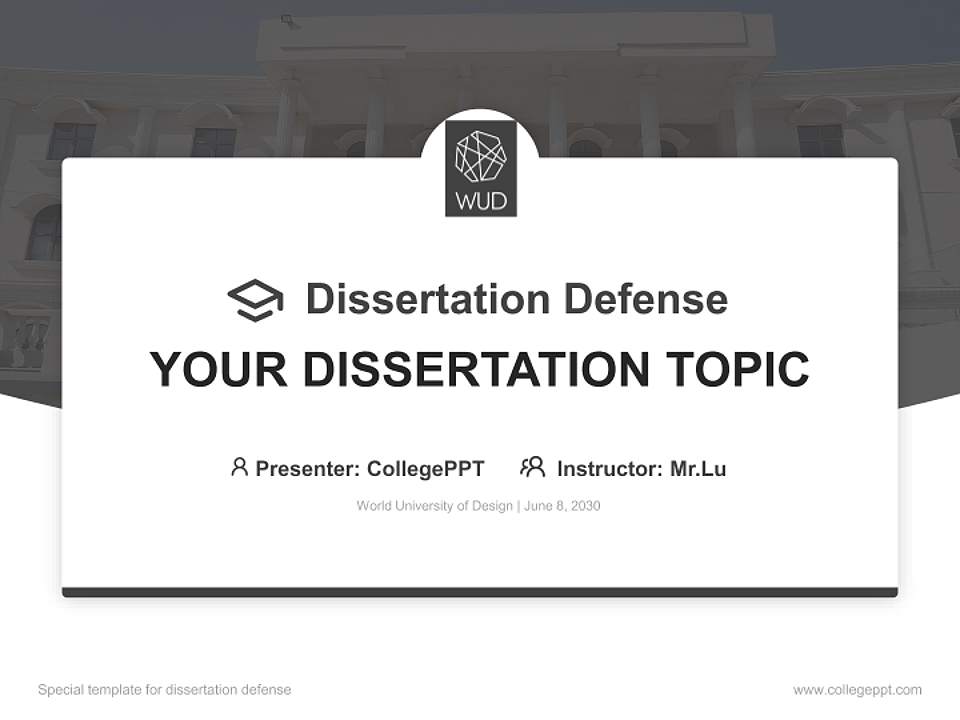 World University of Design Graduation Thesis Defense PPT Template4:3 ratio PPT effect preview image7
