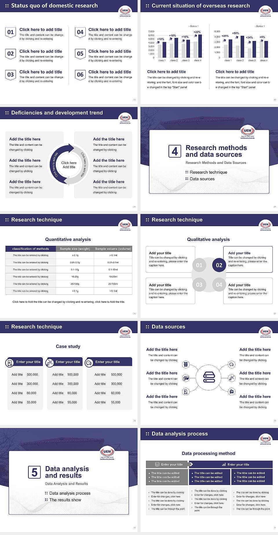 University of Engineering & Management, Jaipur Graduation Thesis Defense PPT Template4:3 ratio PPT effect preview image4