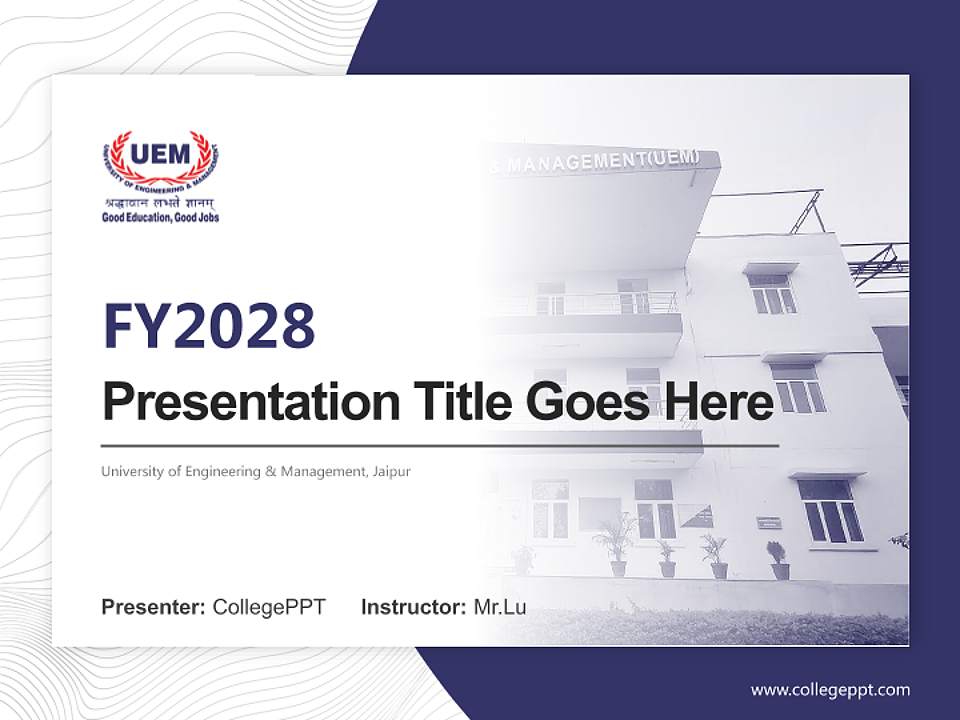 University of Engineering & Management, Jaipur Academic Presentation/Research Findings Report PPT Template4:3 ratio PPT effect preview image5