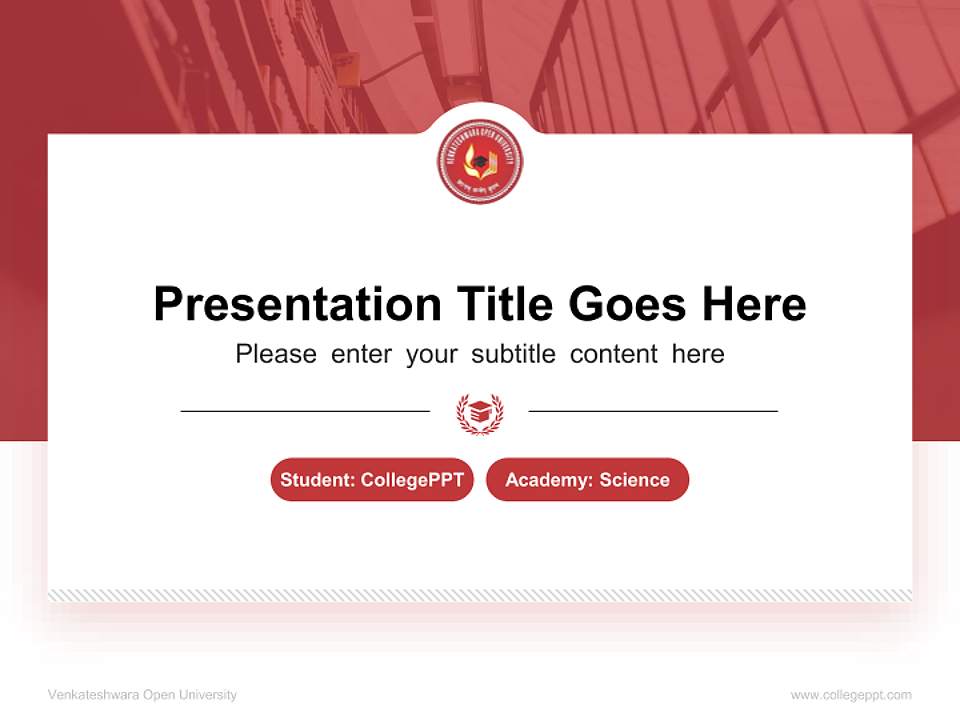 Venkateshwara Open University National Scholarship Defense PPT Template4:3 ratio PPT effect preview image4