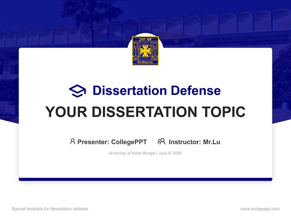 University of North Bengal Graduation Thesis Defense PPT Template4:3 ratio PPT effect preview image7