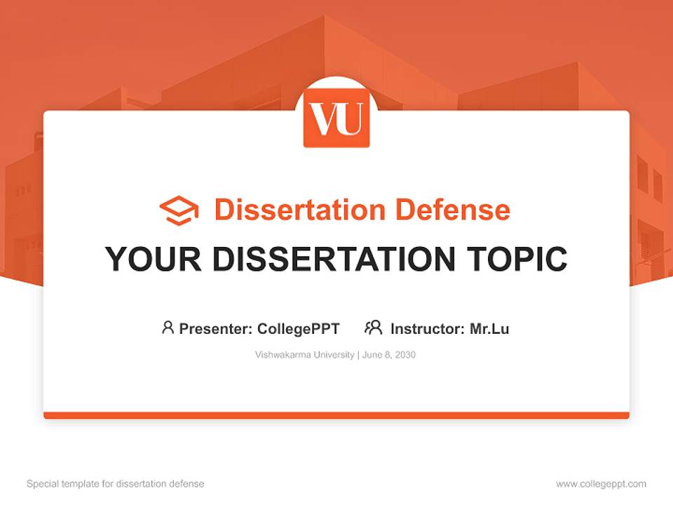 Vishwakarma University Graduation Thesis Defense PPT Template4:3 ratio PPT effect preview image7