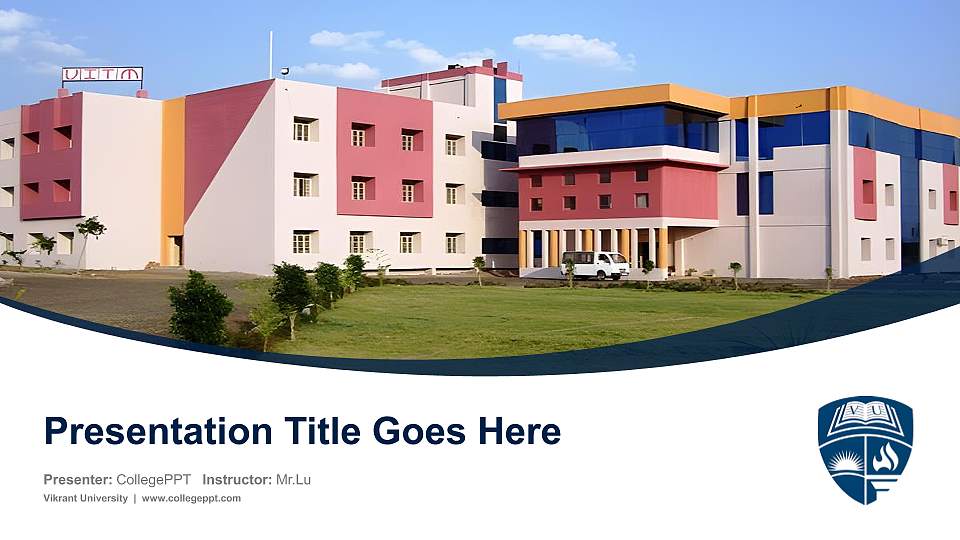 Vikrant University Course/Courseware Creation PPT Template16:9 ratio PPT effect preview image