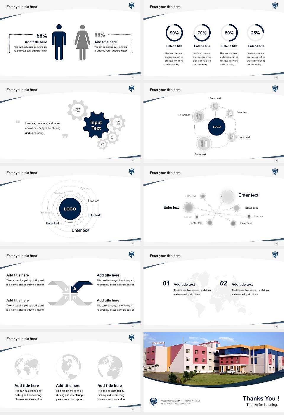 Vikrant University Course/Courseware Creation PPT Template16:9 ratio PPT effect preview image4