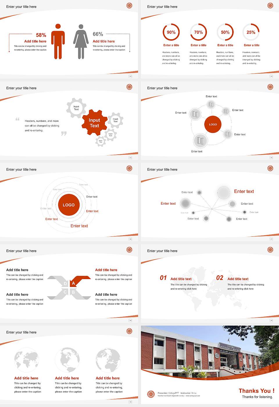 Veer Narmad South Gujarat University Course/Courseware Creation PPT Template16:9 ratio PPT effect preview image4