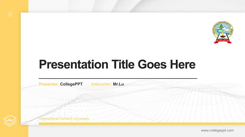 Uttarakhand Sanskrit University Thesis Proposal/Graduation Defense PPT Template16:9 ratio PPT effect preview image