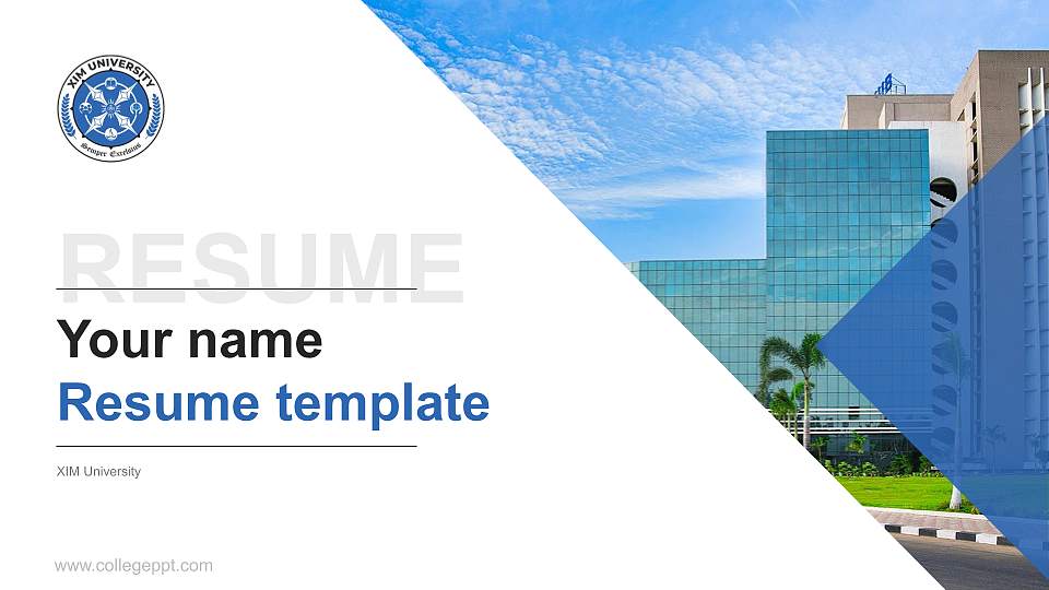 XIM University Resume PPT Template16:9 ratio PPT effect preview image
