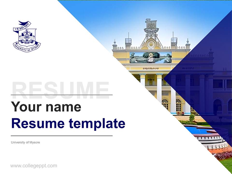 University of Mysore Resume PPT Template4:3 ratio PPT effect preview image5