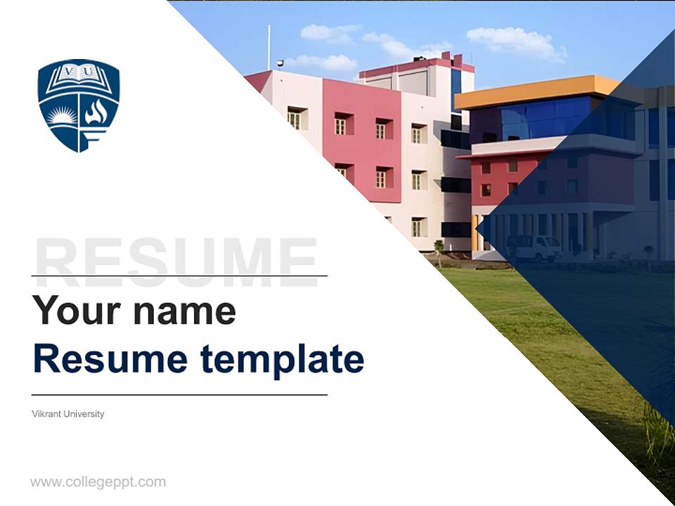 Vikrant University Resume PPT Template4:3 ratio PPT effect preview image5