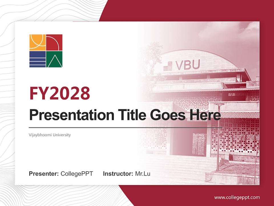 Vijaybhoomi University Academic Presentation/Research Findings Report PPT Template4:3 ratio PPT effect preview image5