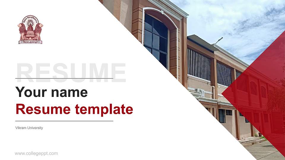 Vikram University Resume PPT Template16:9 ratio PPT effect preview image