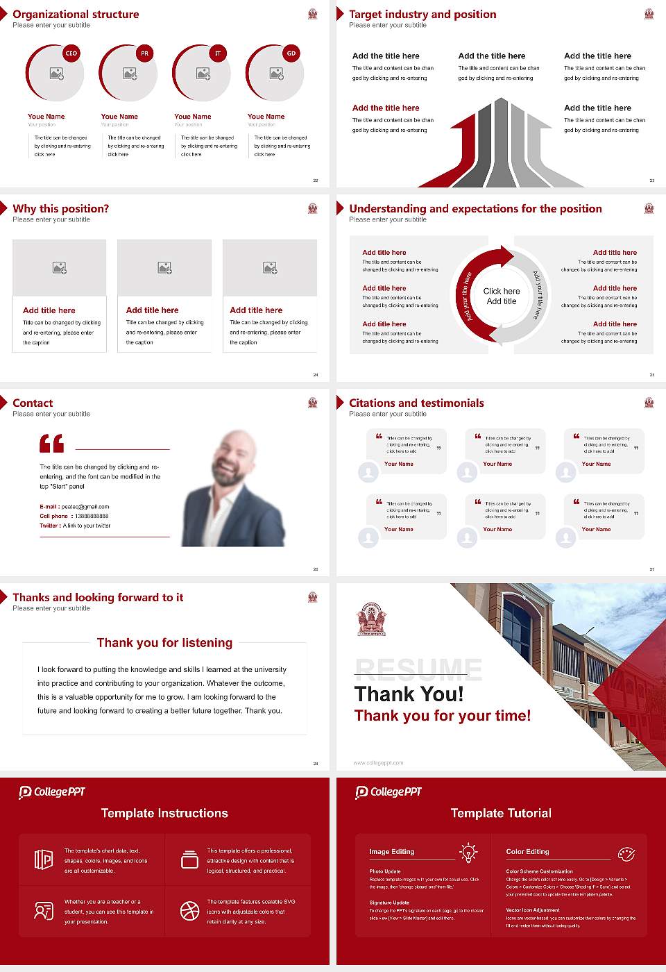 Vikram University Resume PPT Template16:9 ratio PPT effect preview image4