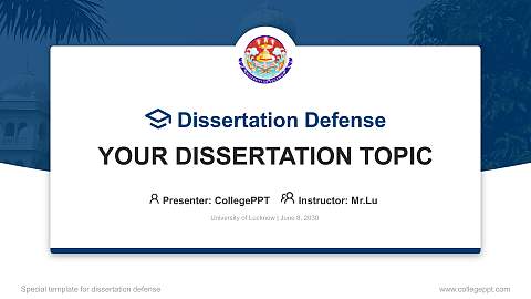 University of Lucknow Graduation Thesis Defense PPT Template