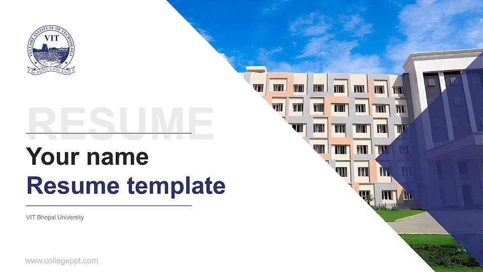 VIT Bhopal University Resume PPT Template16:9 ratio PPT effect preview image